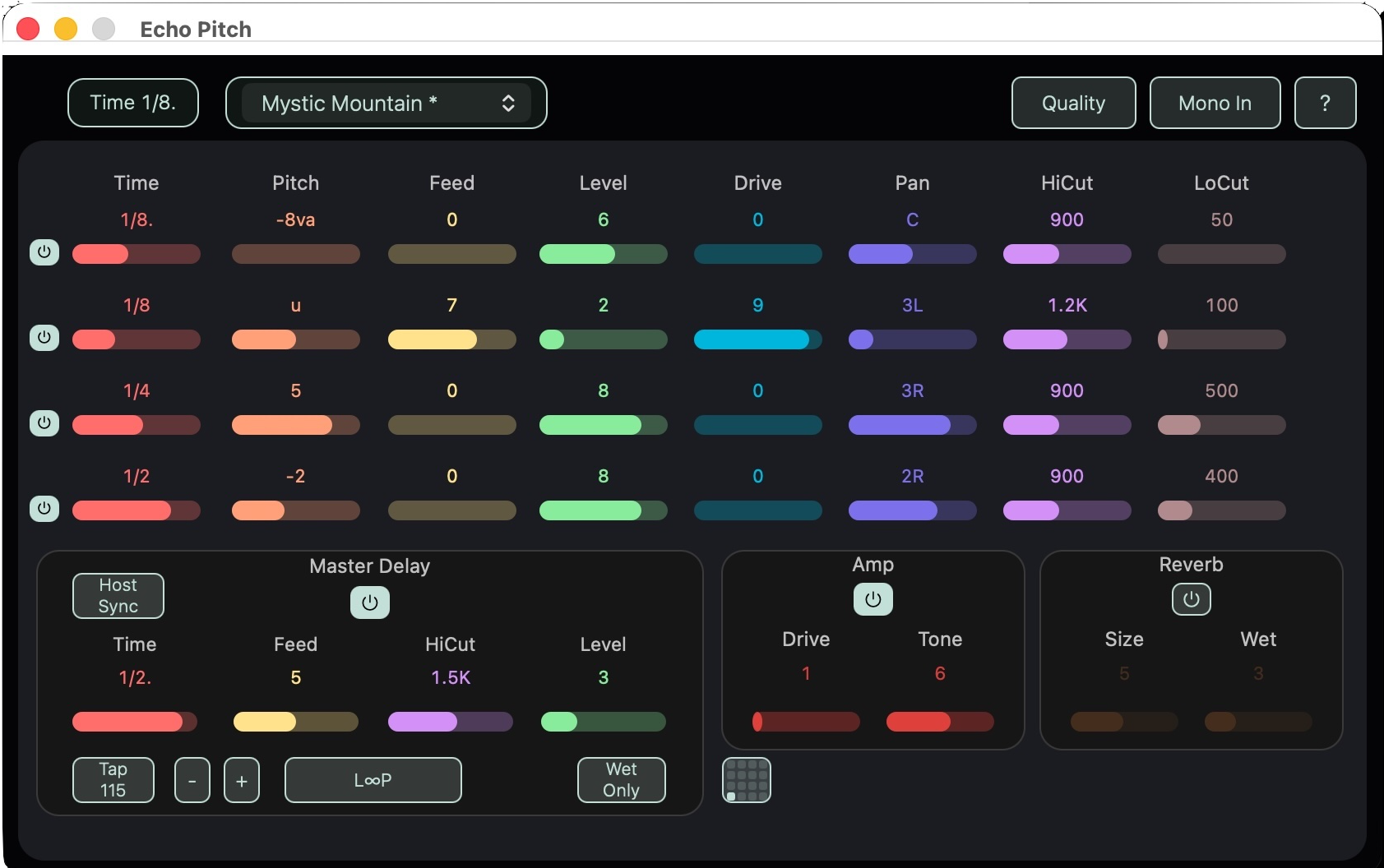 Echo Pitch interface